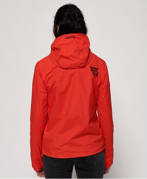 Superdry Tech Hooded Pop Cipzár SD-Windcheater Női Kabát Fekete/Piros | HTRKZ4371